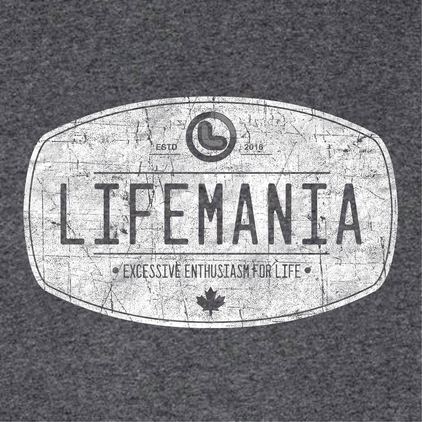 Lifemania vintage distressed oval design 50/50 polycotton short sleeve t-shirt