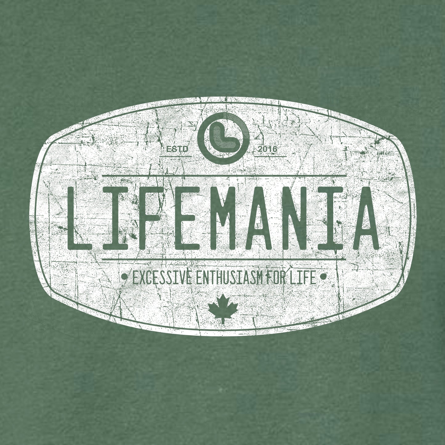 Lifemania vintage distressed oval design 100% cotton garment dyed t-shirt