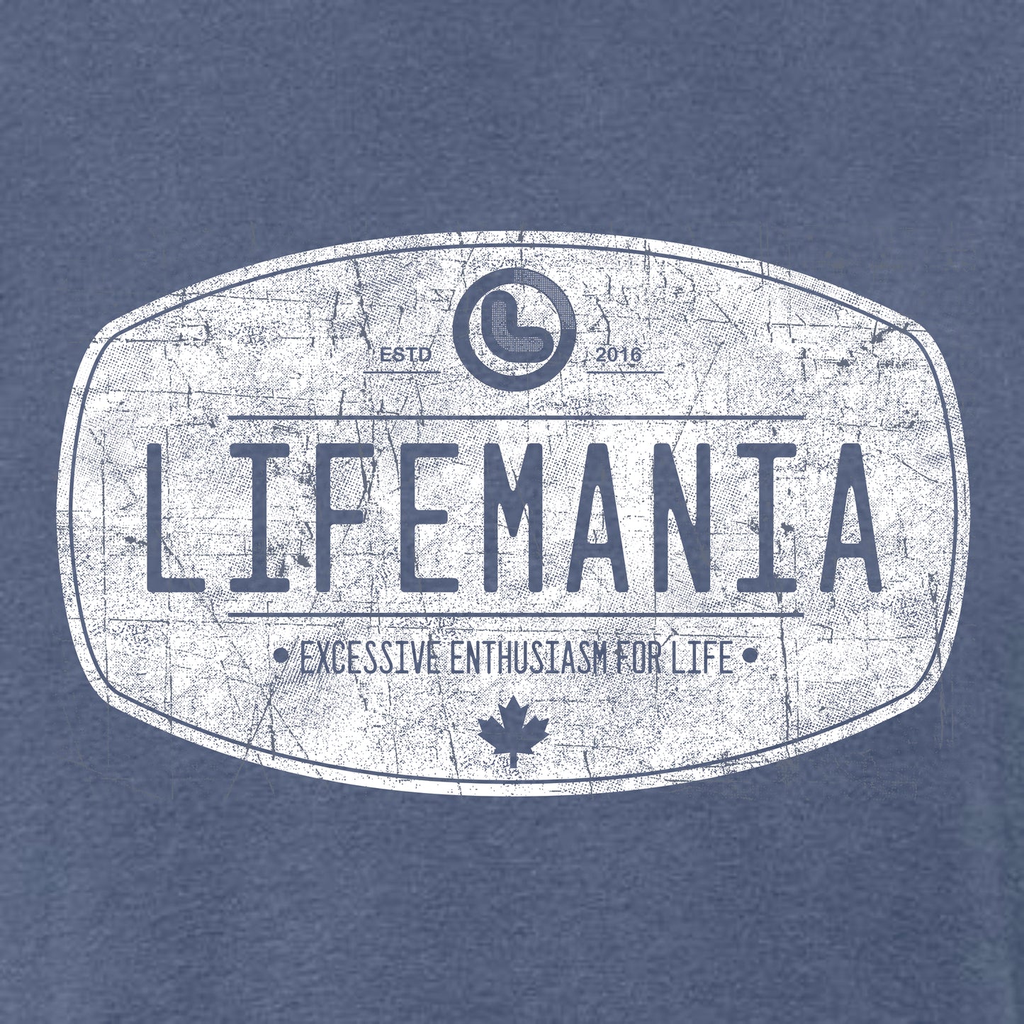 Lifemania vintage distressed oval design 50/50 polycotton short sleeve t-shirt