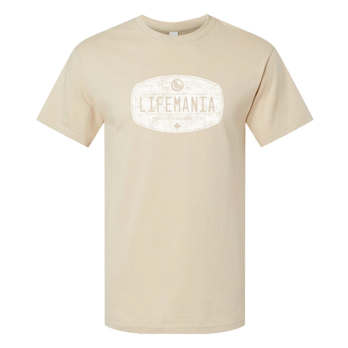 Lifemania vintage distressed oval design 100% cotton t-shirt