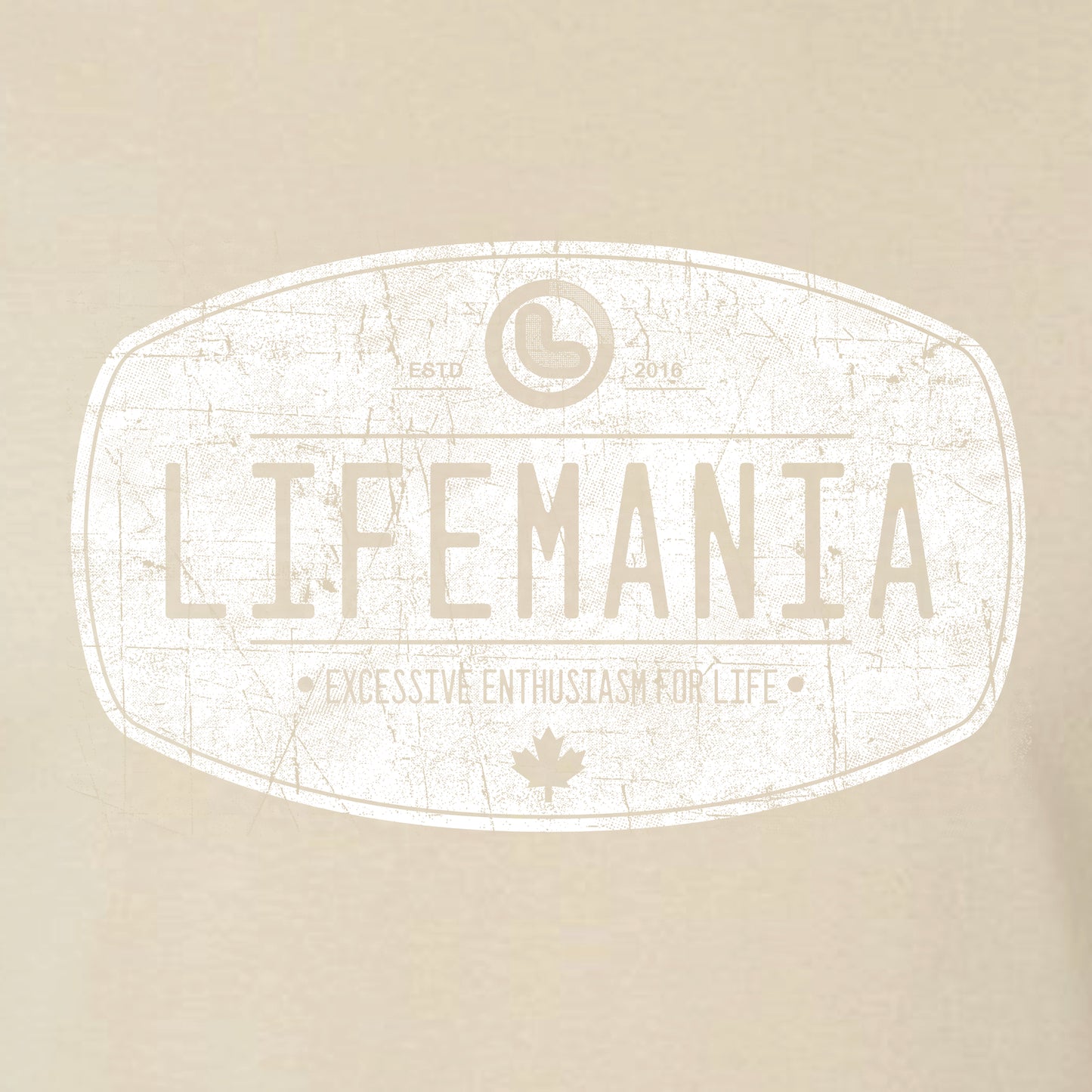 Lifemania vintage distressed oval design 100% cotton t-shirt